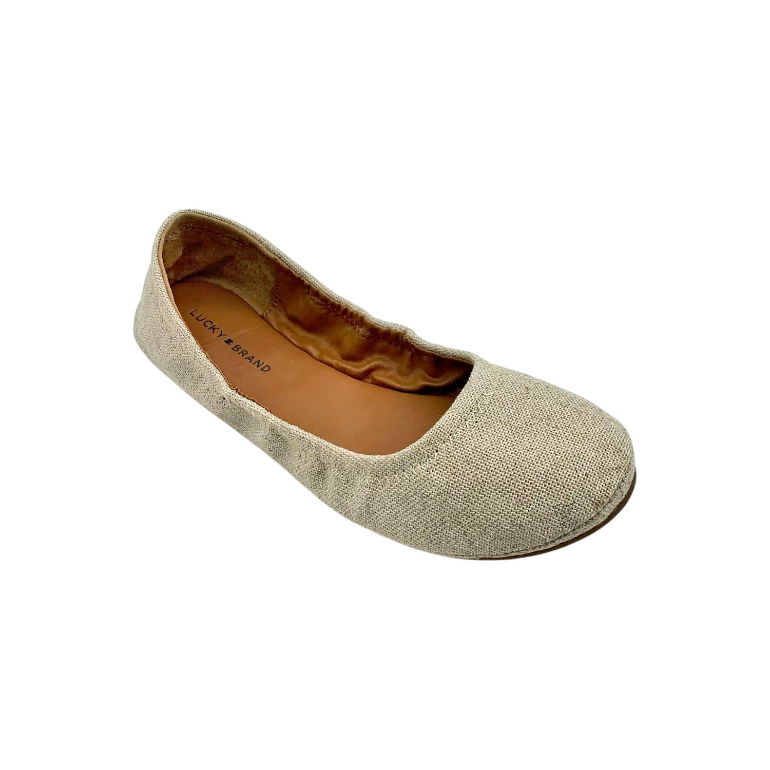 Lucky Brand Womens Emmie Ballet Flat NaturalPlatinum  Medium